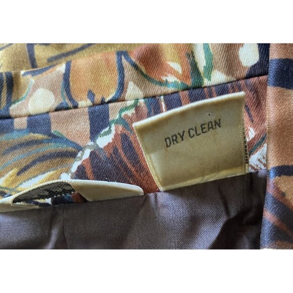 Laura Ashley Zip Jacket Women's 3X Long Sleeve Dark Orange Floral Leaf - Picture 6 of 7